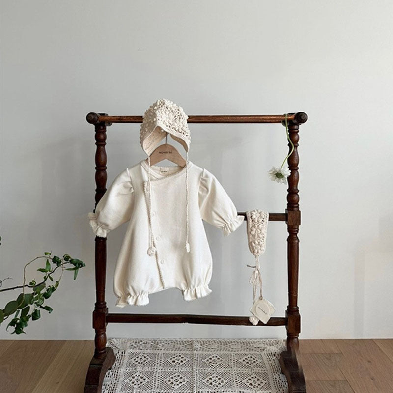 GB25032405韓版春夏嬰幼童衣服純色連身衣外出服洋氣女嬰哈衣ins爬爬服