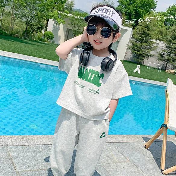 FB23072009男童夏裝套裝-新款兒童短袖夏季衣服潮帥氣網紅夏款兩件套