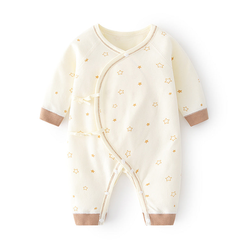 GJ25102116新生兒連身衣嬰兒無骨哈衣春秋純棉初生及尚服爬服男女嬰兒內衣