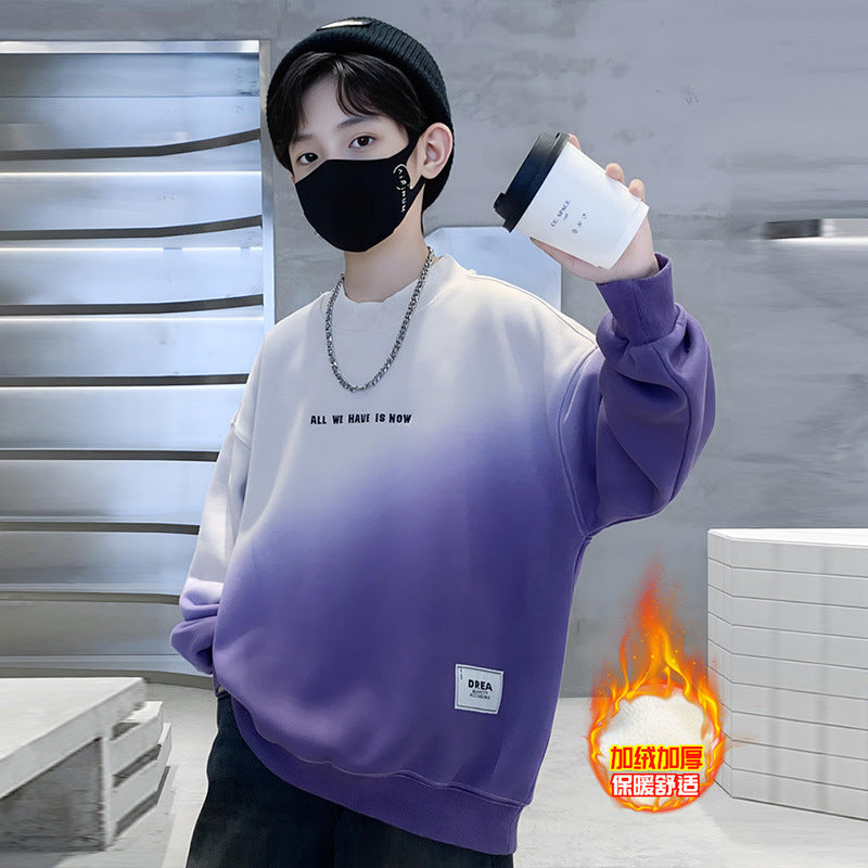 Z25030406男童衛衣長袖秋裝紮染印花學生酷帥新款帥氣中大童春秋季上衣男孩