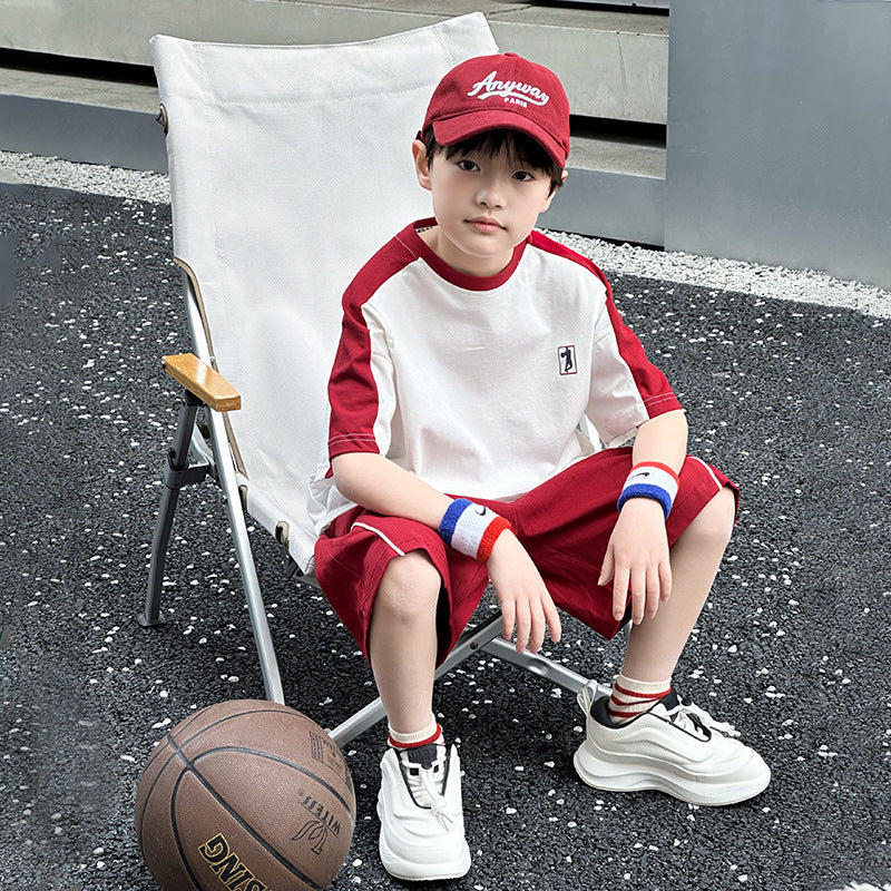 🎈精品童裝🎈FH25062712男童球服套裝夏季新款中大童裝短袖運動兩件式兒童休閒夏裝潮