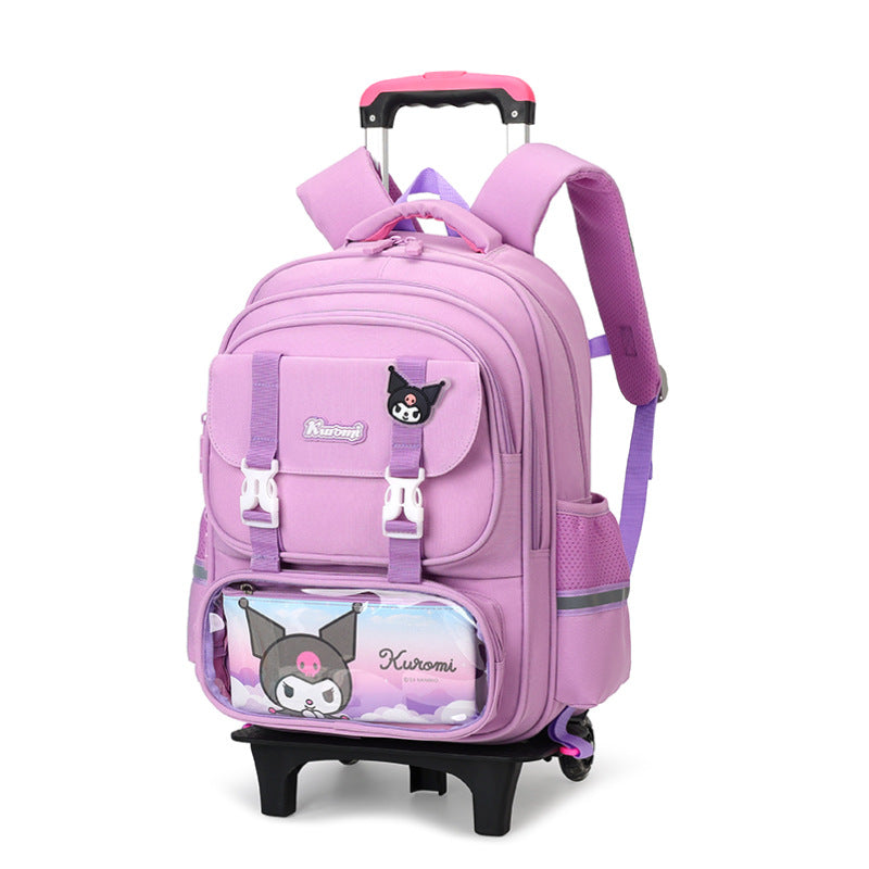 Z25022303兒童拉桿書包女生小學生一二三到六年級防水爬樓女童拉桿式大容量