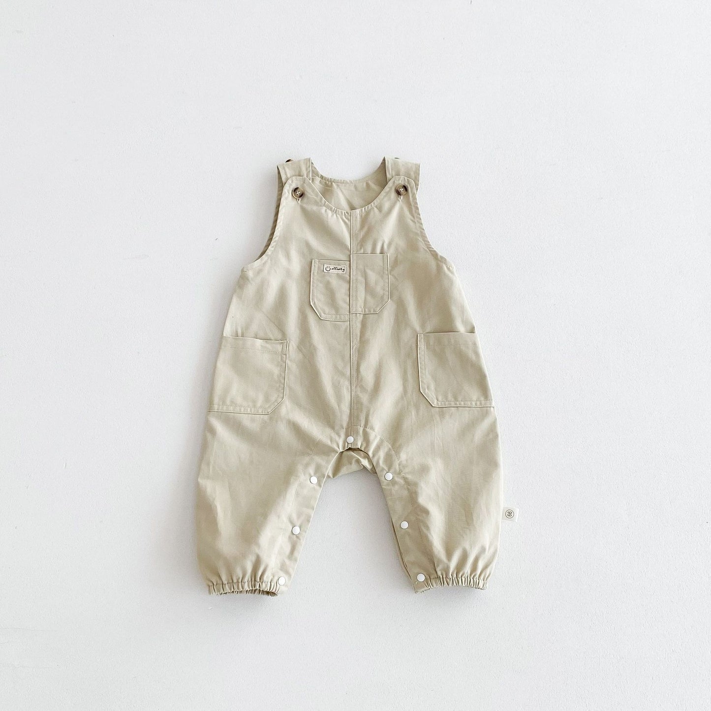 G24110604韓版2024秋季新款嬰兒衣男寶寶工人背帶褲套裝連身衣兩件套裝