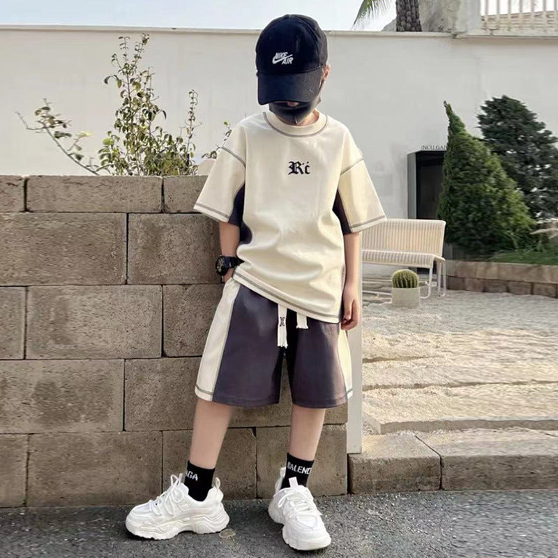 🎈精品童裝🎈FH25062714男童夏裝套裝新款兒童休閒運動兩件套中大童短袖夏季衣服批發