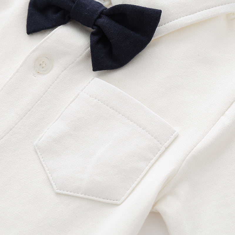 GC23101213嬰兒春秋哈衣紳士禮服連身衣生日爬服新生兒衣服百天嬰兒包屁衣