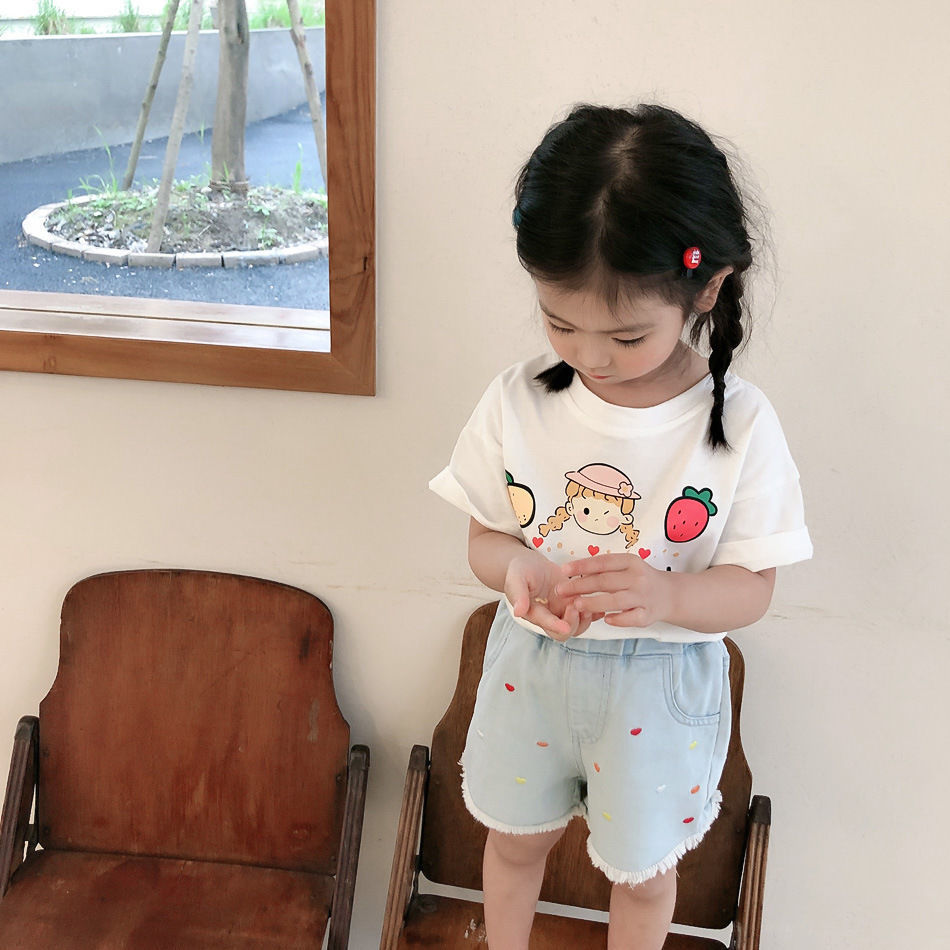 CA25052111女童短袖T恤女寶寶夏季新款韓版寬鬆可愛日系童裝上衣中小童