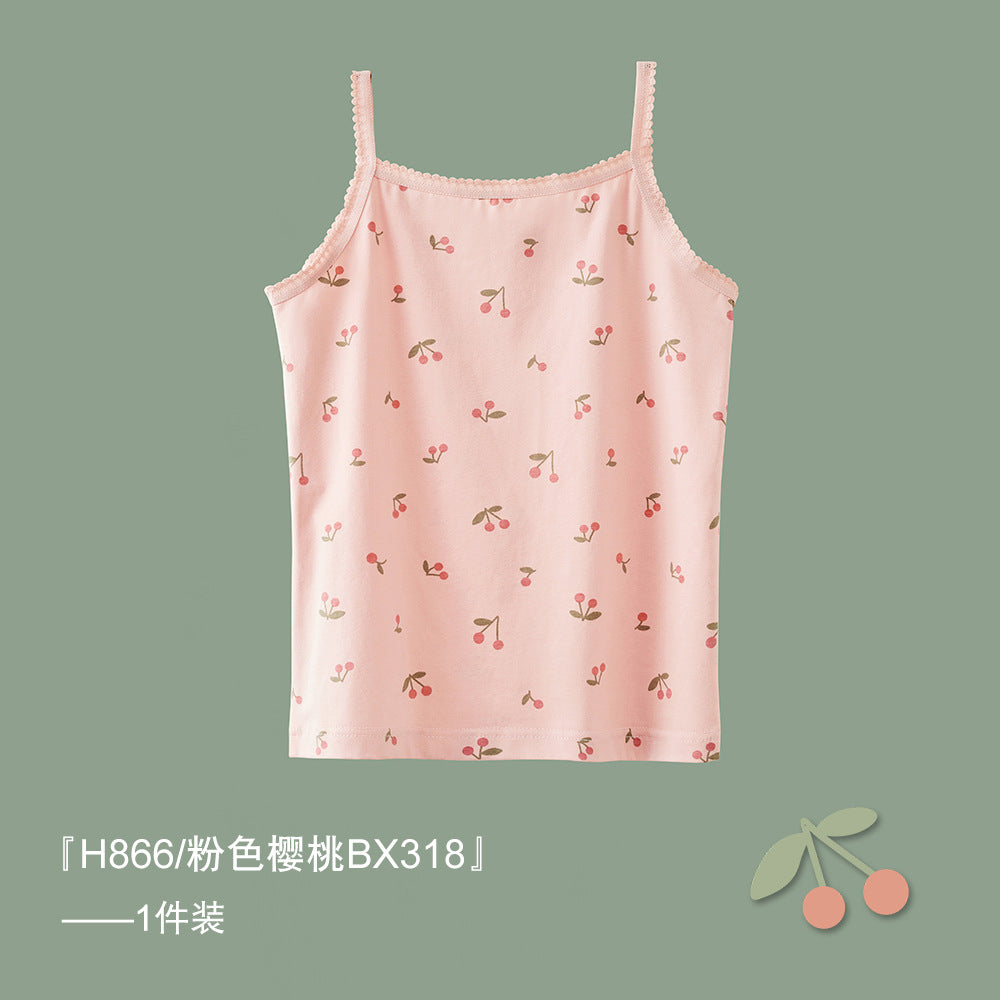 S23071315女童背心-春夏薄款a類純棉韓版女寶寶吊帶衫童裝女孩上衣批發