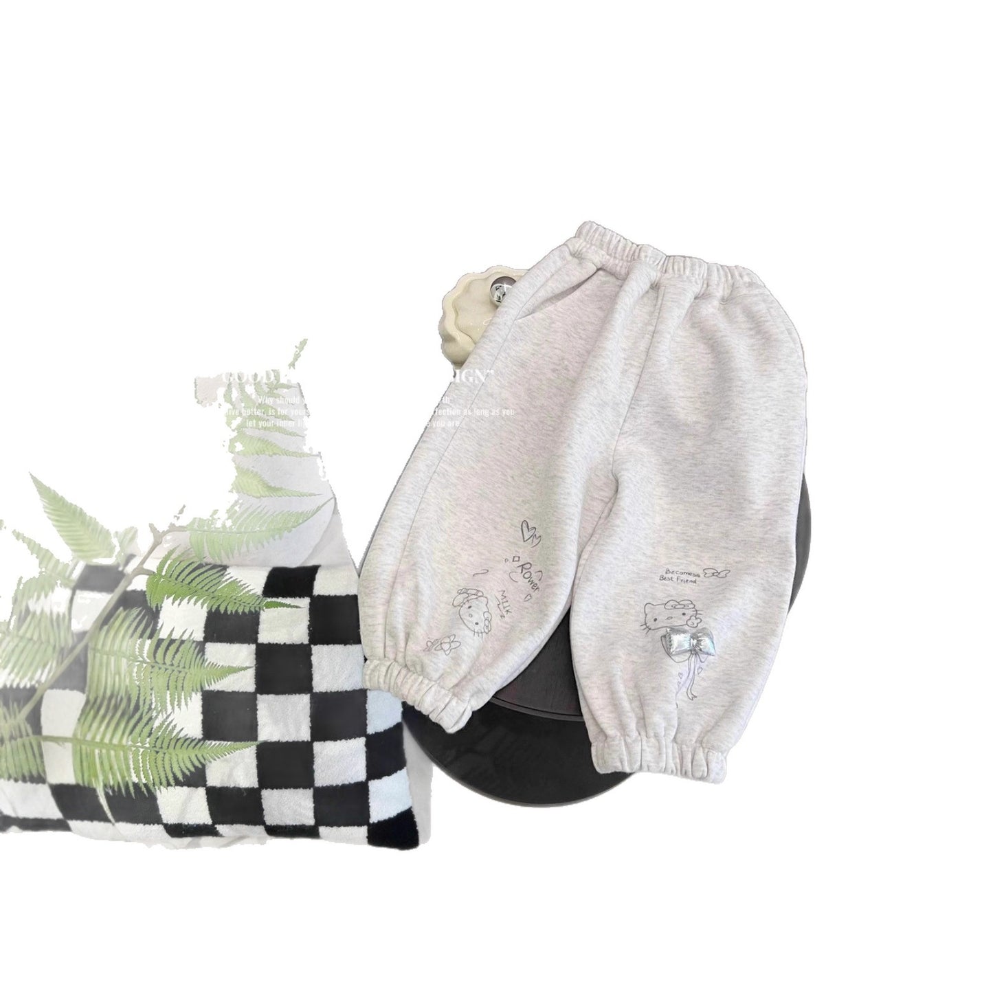 GL25122507女孩褲子春裝衛褲2025新款兒童洋氣休閒褲女孩純棉外穿長褲