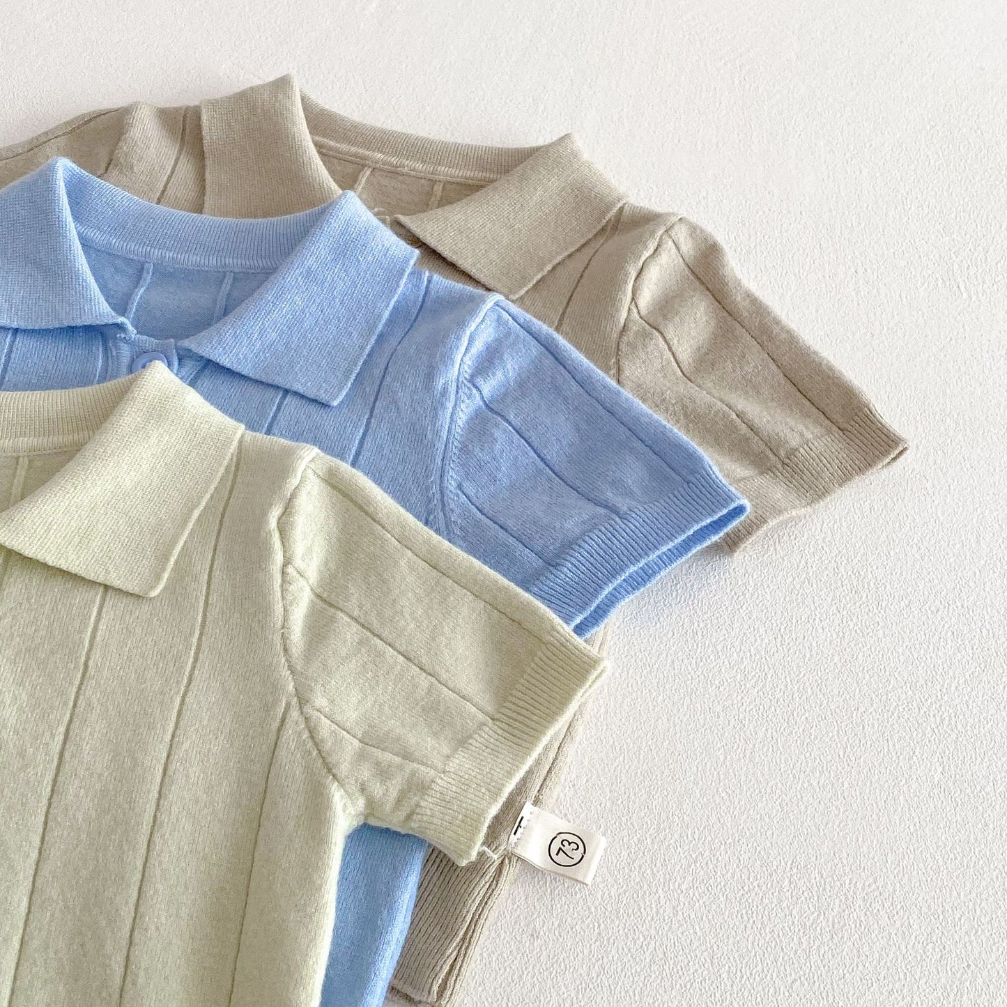 Z25022327 ins韓版春夏款嬰幼兒寶寶針織衫薄款夏日上衣翻領兒童套頭衫