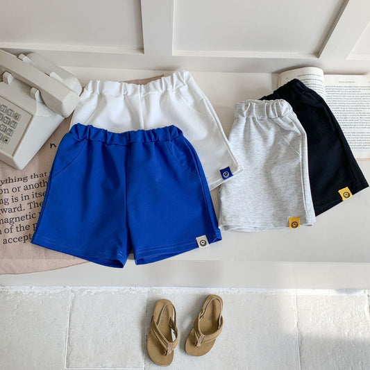 CA25052103男女童短褲夏裝兒童白色運動褲百搭男寶寶時髦休閒褲子五分褲