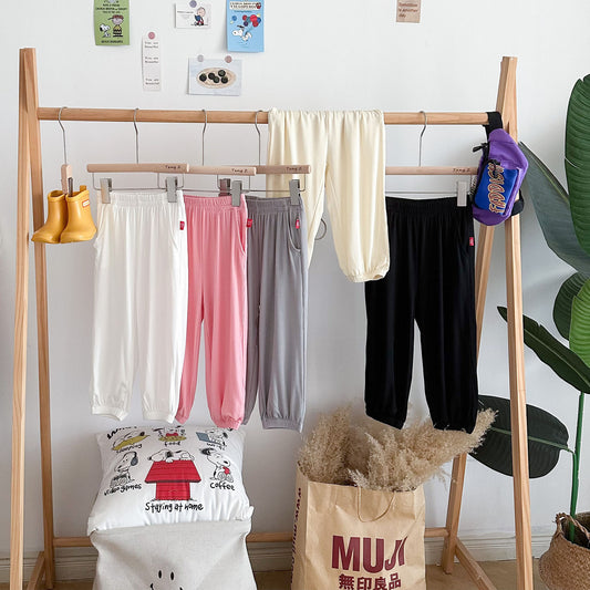 CA24042812女童防蚊褲冰絲兒童夏季薄款中小童清涼純色男燈籠休閒長褲