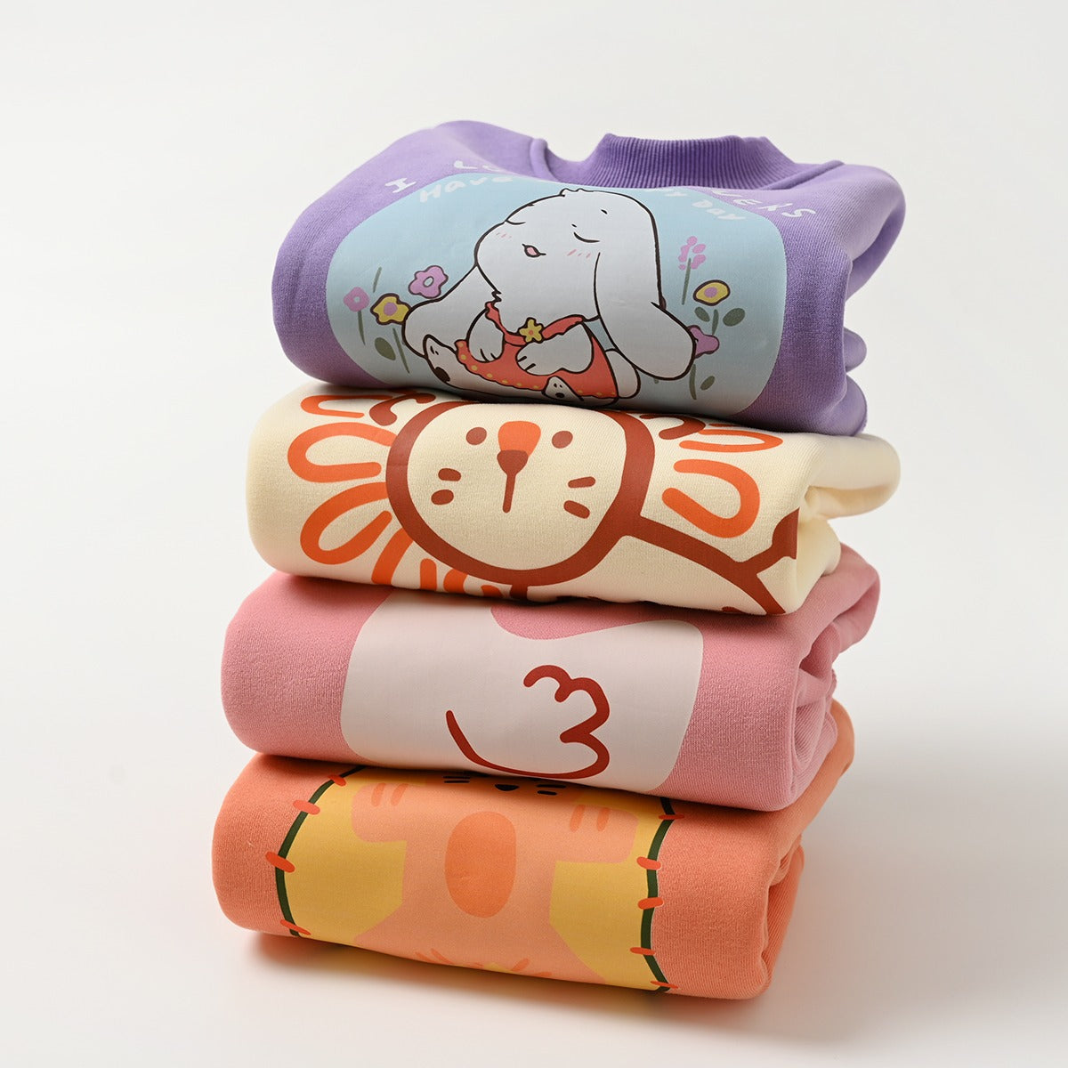 CA24011817兒童一體絨衛衣 男女童卡通保暖套頭衫 中小童秋冬款童裝加絨外套