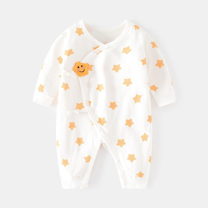 GJ25102116新生兒連身衣嬰兒無骨哈衣春秋純棉初生及尚服爬服男女嬰兒內衣