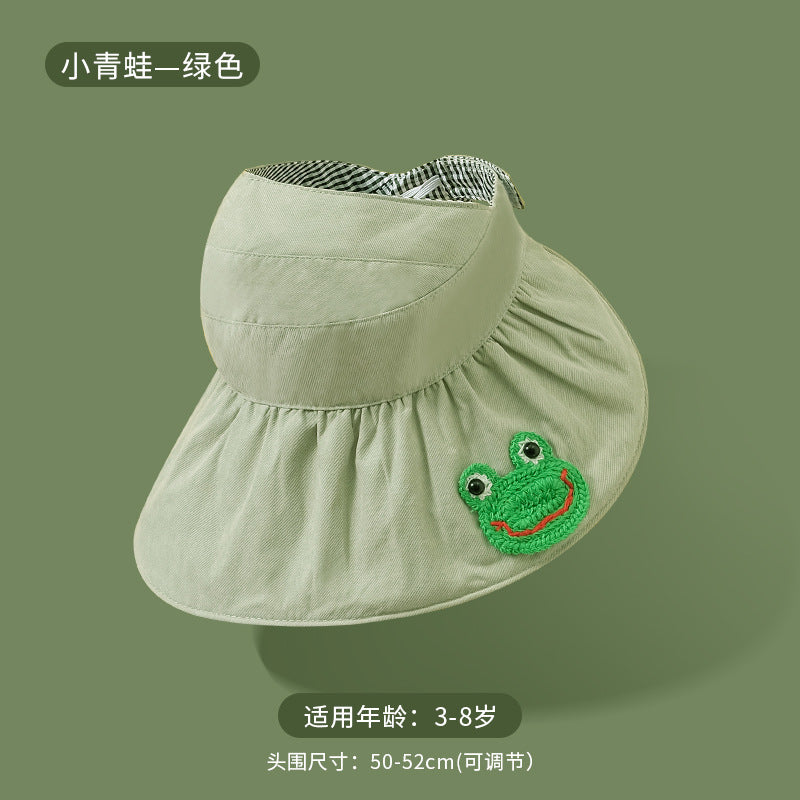 GD24051901春夏兒童太陽帽戶外戶外男童女童防曬帽卡通寶寶空頂帽(9-12天到貨)