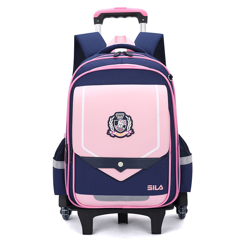 Z25022311兒童拉桿書包小學生防水女男拉桿式拖拉爬樓一二三到六年級大容量