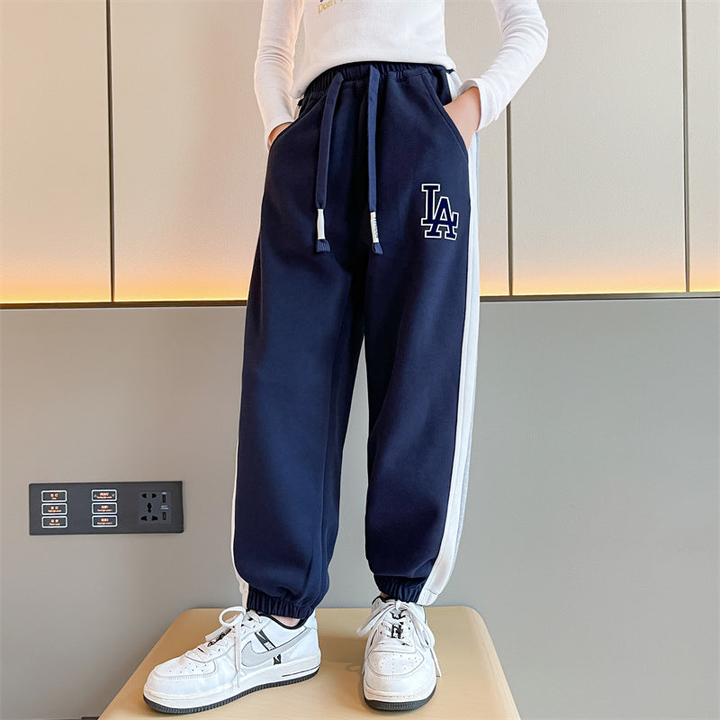 FA23081701女童運動褲春秋2023新款外穿長褲兒童衛褲小學生女孩秋裝褲子