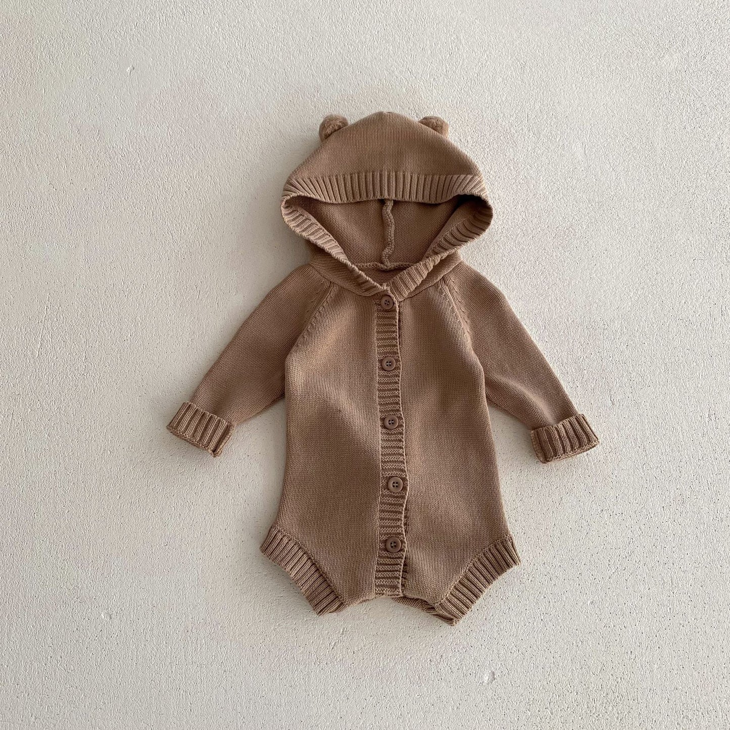 G24110618韓版嬰幼兒寶寶ins秋季新款針織連帽哈衣2024寶寶秋季毛衣款爬衣