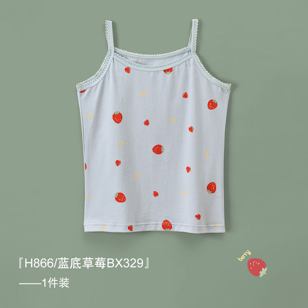 S23071315女童背心-春夏薄款a類純棉韓版女寶寶吊帶衫童裝女孩上衣批發