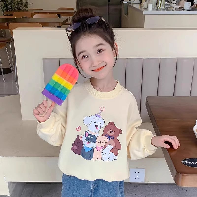 CA24121810女童衛衣春秋款2024新款洋氣時尚女寶寶網紅秋季上衣兒童秋裝衣服