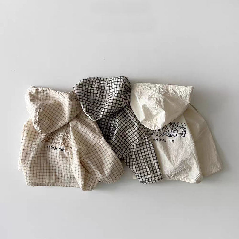 GB23080309 韓版ins童裝卡通防風可愛外套拉鍊帽衫兒童洋氣防曬外套休閒上衣