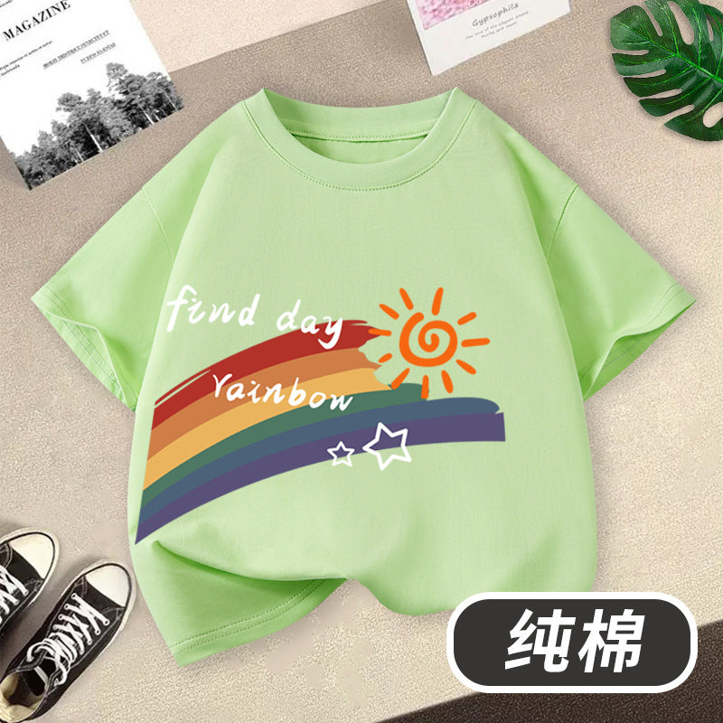FN26052902童裝男童短袖t卹2026全新虎頭印花男孩圓領夏季純棉兒童純棉上衣