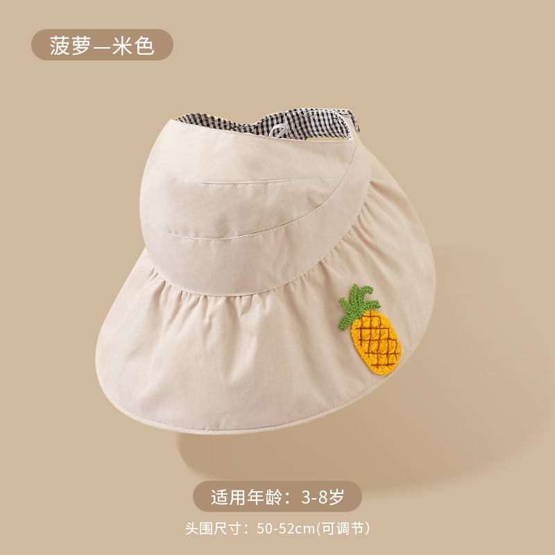 GD24051901春夏兒童太陽帽戶外戶外男童女童防曬帽卡通寶寶空頂帽(9-12天到貨)