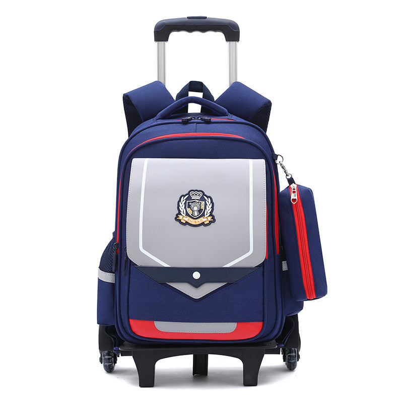 Z25022311兒童拉桿書包小學生防水女男拉桿式拖拉爬樓一二三到六年級大容量