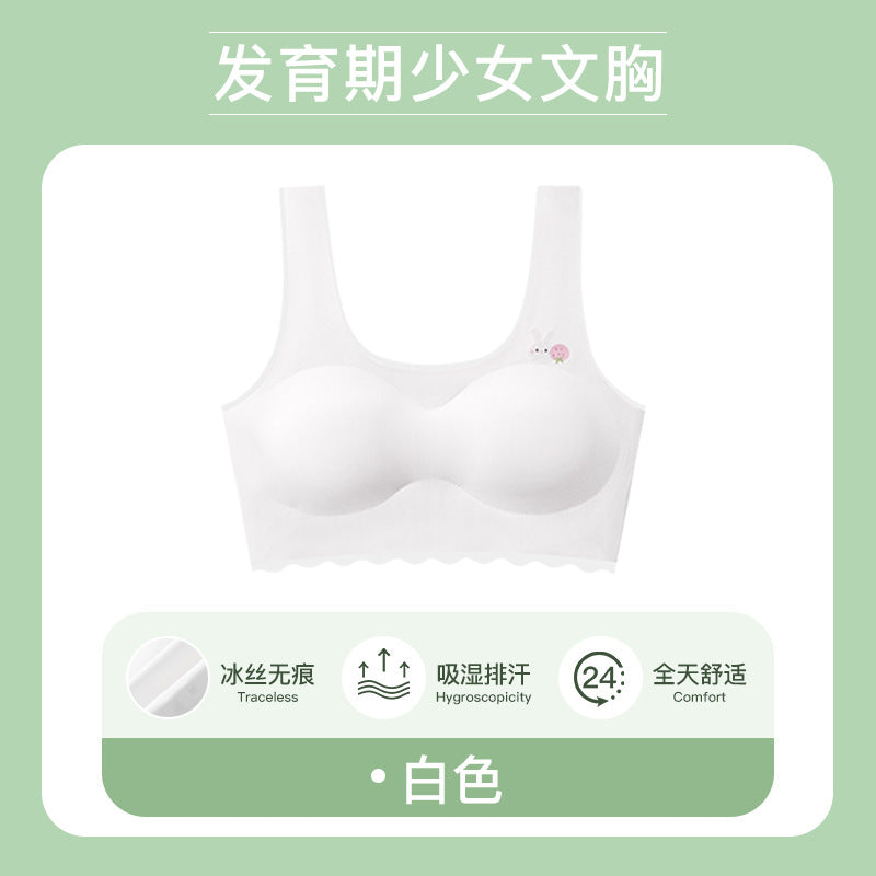 Z23122301無痕期青春期少女內衣無鋼圈防凸點可感知罩杯超薄胸罩學生青春期(3件起批)