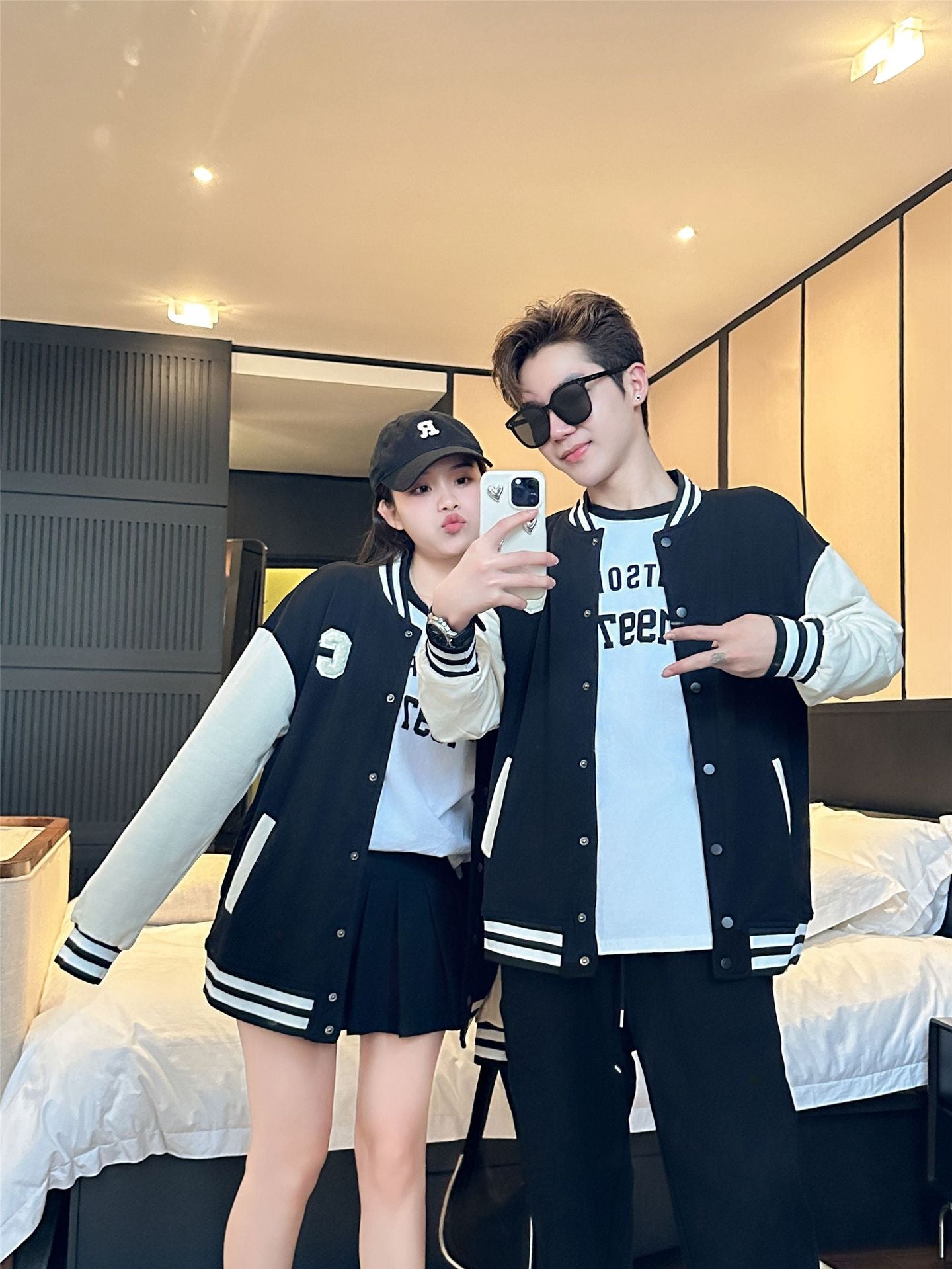 L23110214親子裝棒球服外套秋裝一家三口高級炸街母女母子裝韓版夾克薄款潮