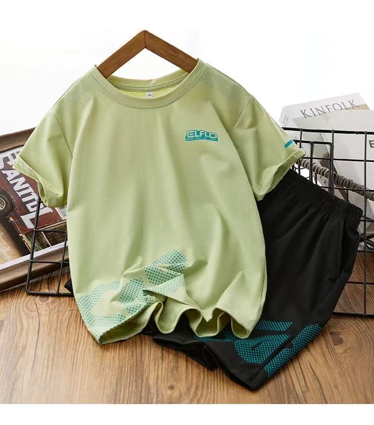 CD25050313兒童短袖球服套裝男童運動服女童速乾透氣短褲中大童寶寶童裝批發