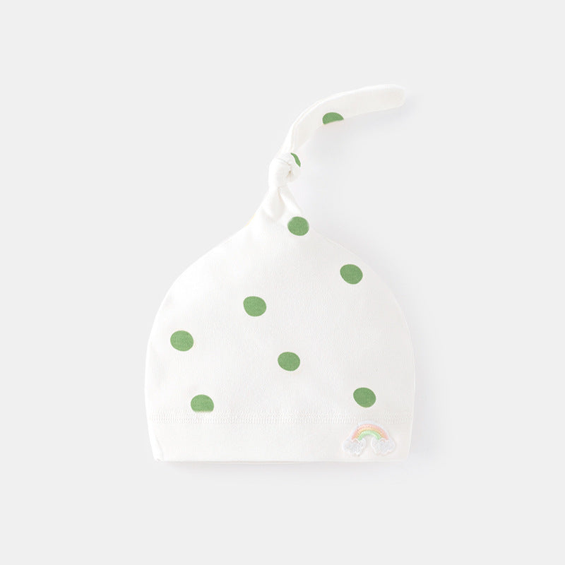 GJ25102113新生嬰兒帽子秋冬胎帽初生寶寶春秋護鹵門帽0-6個月波點純棉帽