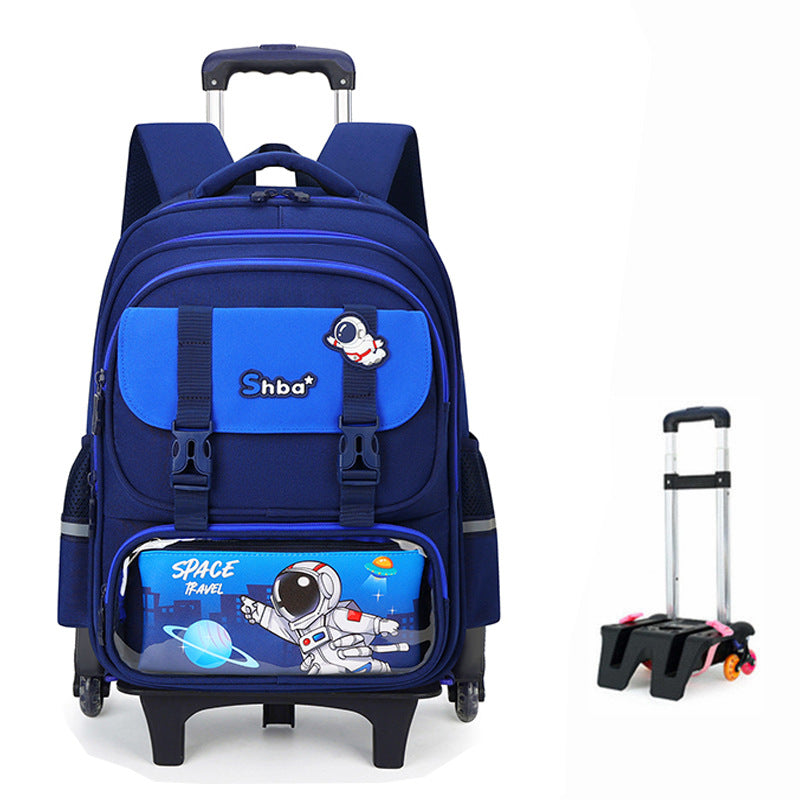 Z25022303兒童拉桿書包女生小學生一二三到六年級防水爬樓女童拉桿式大容量