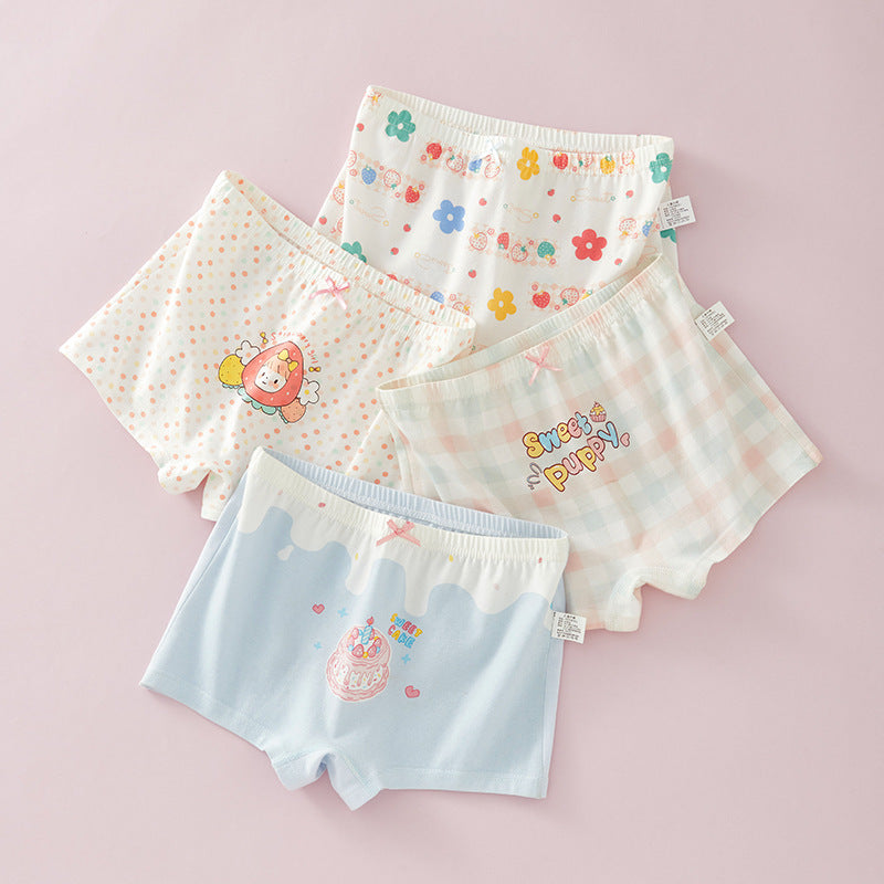 Z25040116女童內褲純棉a類棉兒童女孩短褲小童女孩平角褲夏季薄款不夾屁屁