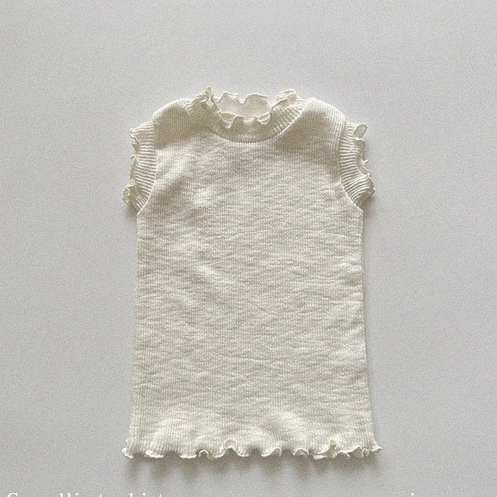 GF25061710ins韓版嬰童寶寶夏季純棉坑條木耳邊背心上衣短褲套裝高彈外出服