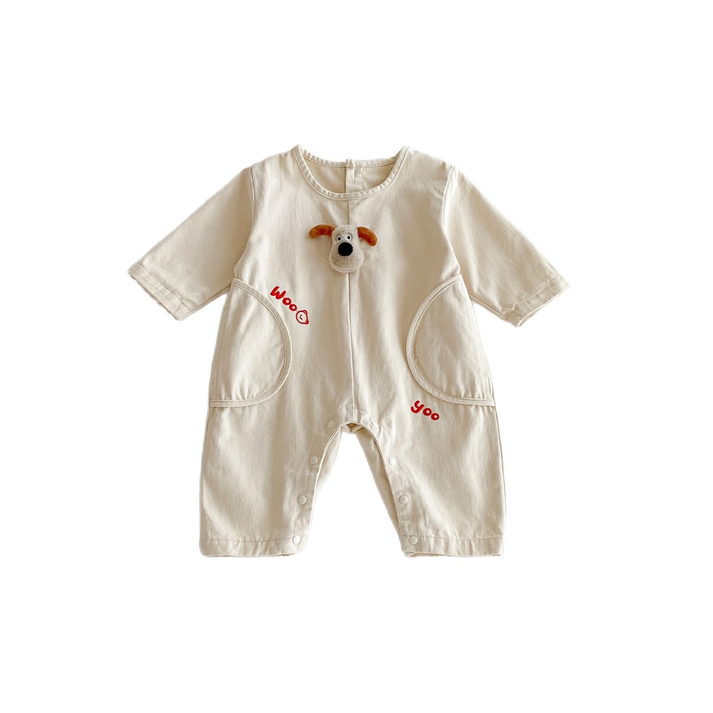 G25092516秋季嬰兒寶寶連身衣長袖立體卡通棉質卡通嬰兒爬服外穿男女童哈衣