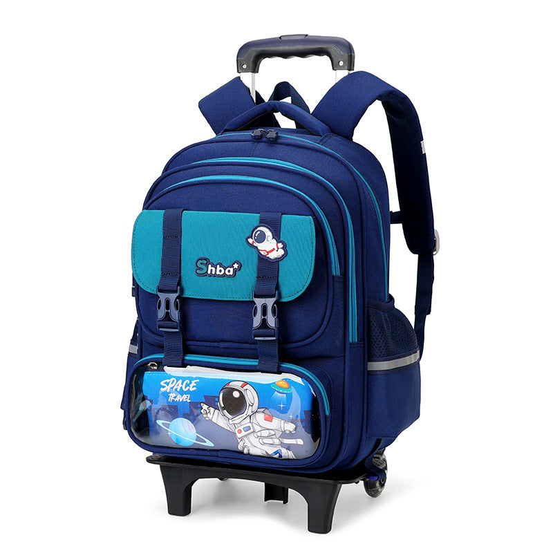 Z25022303兒童拉桿書包女生小學生一二三到六年級防水爬樓女童拉桿式大容量