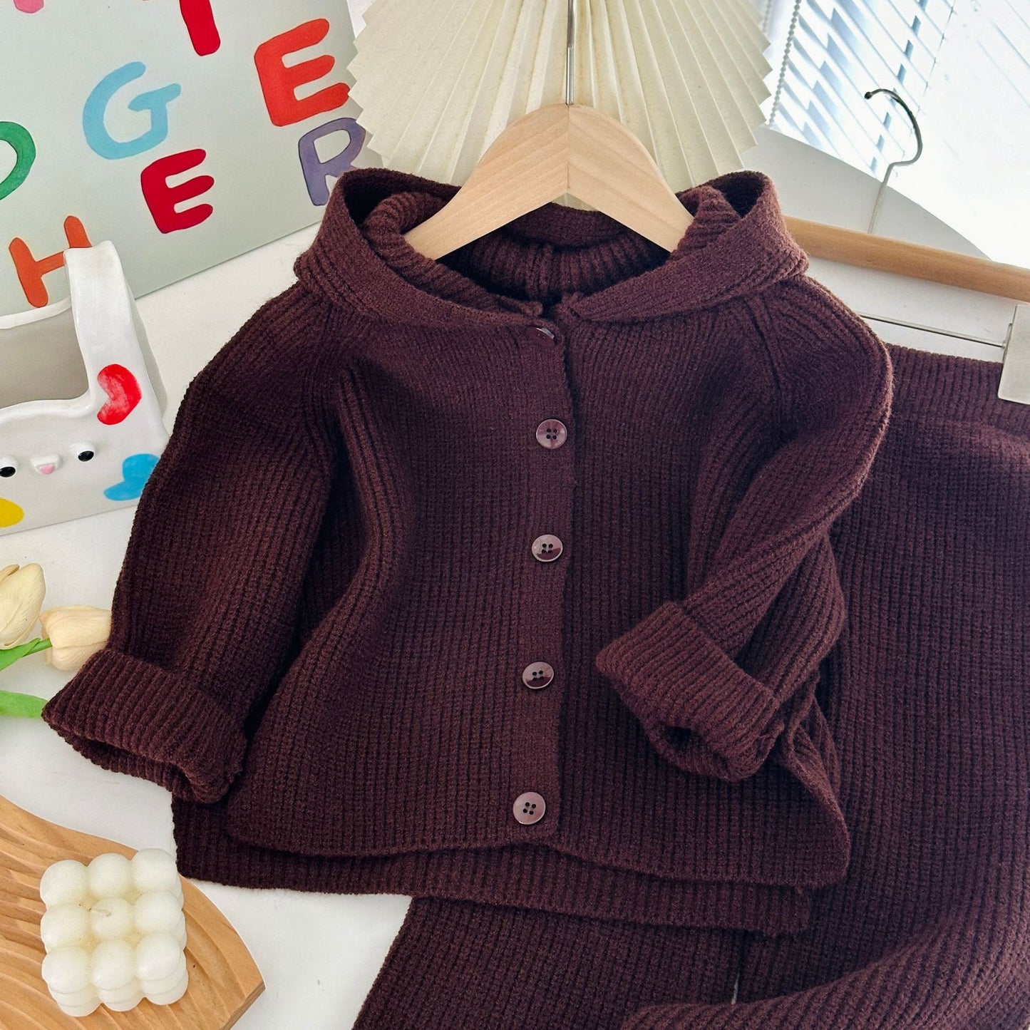 CF25091917韓版兒童秋冬季女孩可愛針織毛衣裙子童裝親子裝休閒加厚套裝