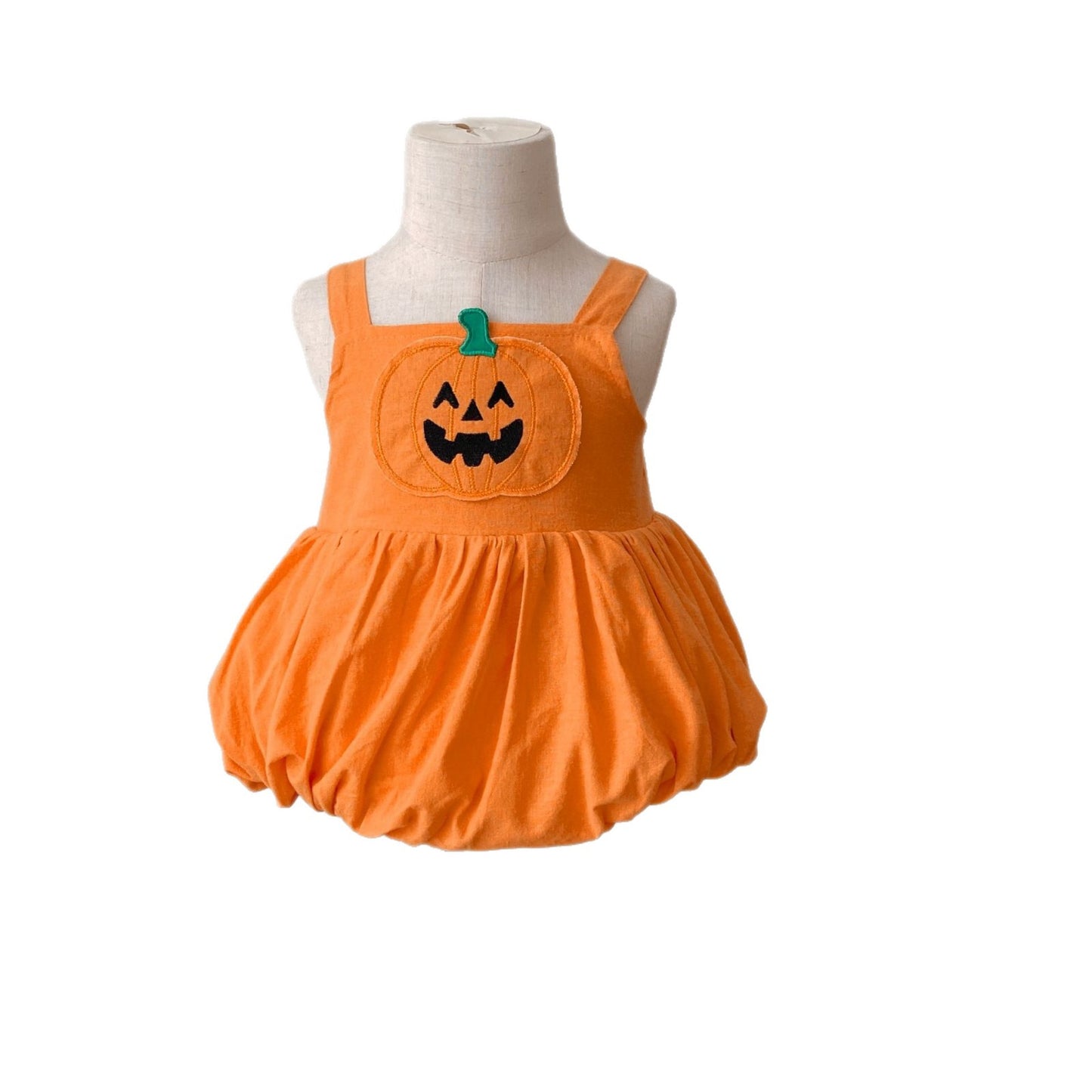 G25091114萬聖節夏季嬰兒衣男寶寶吊帶南瓜連身衣