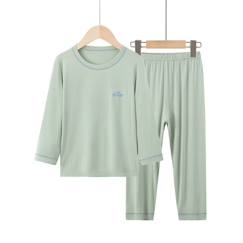 CK26050501夏季男童短袖莫代爾兒童睡衣女童親子家居服套裝中大童空調服(9-12天到貨)