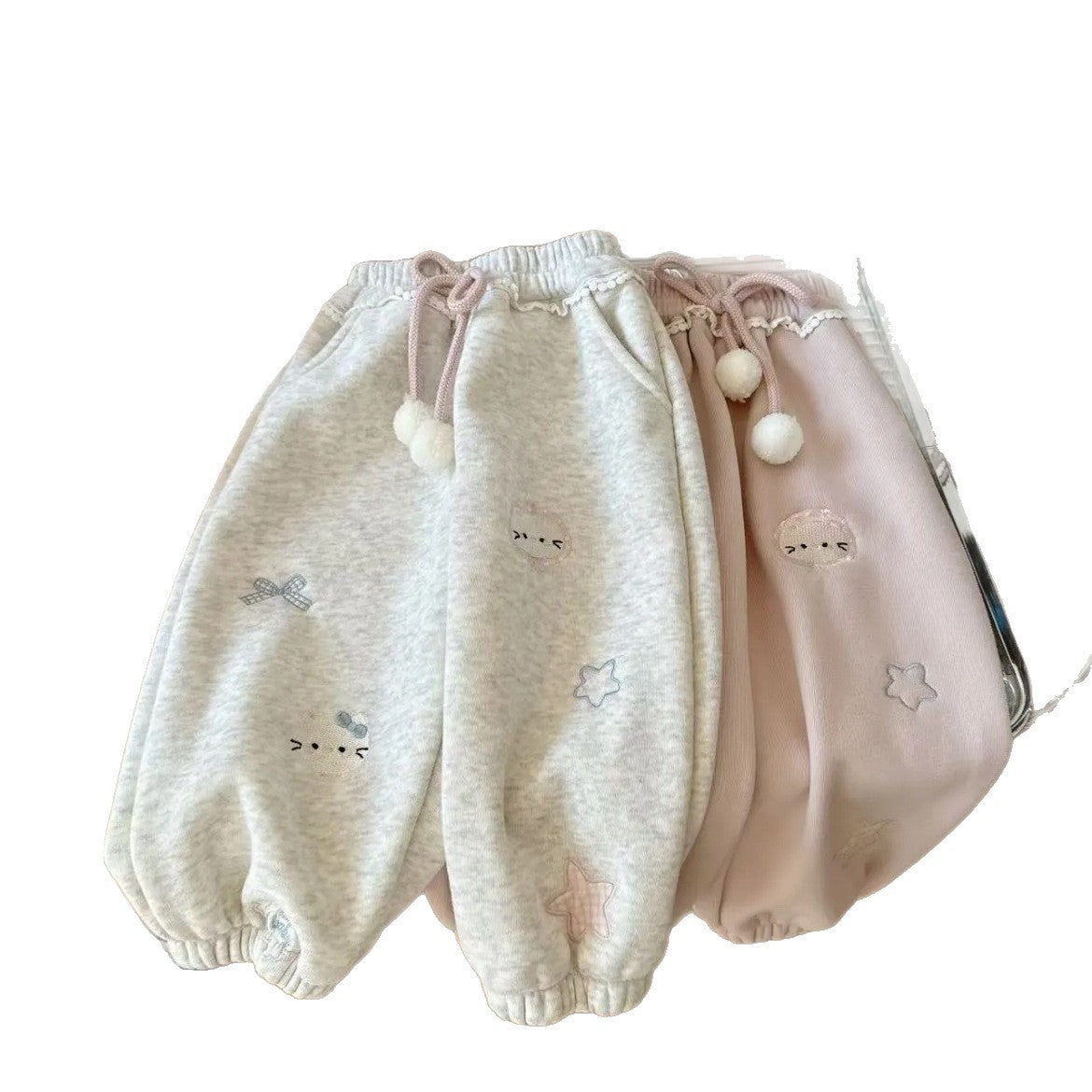 GL25122509女童加絨衛褲2025秋冬新款女寶寶保暖褲子兒童冬裝加厚束腳長褲