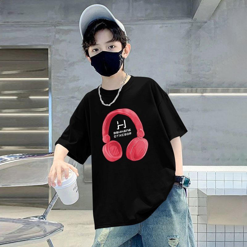 Z25030415童裝男童短袖t恤棉質夏日卡通圓領INS新款兒童寶寶半袖上衣中大童