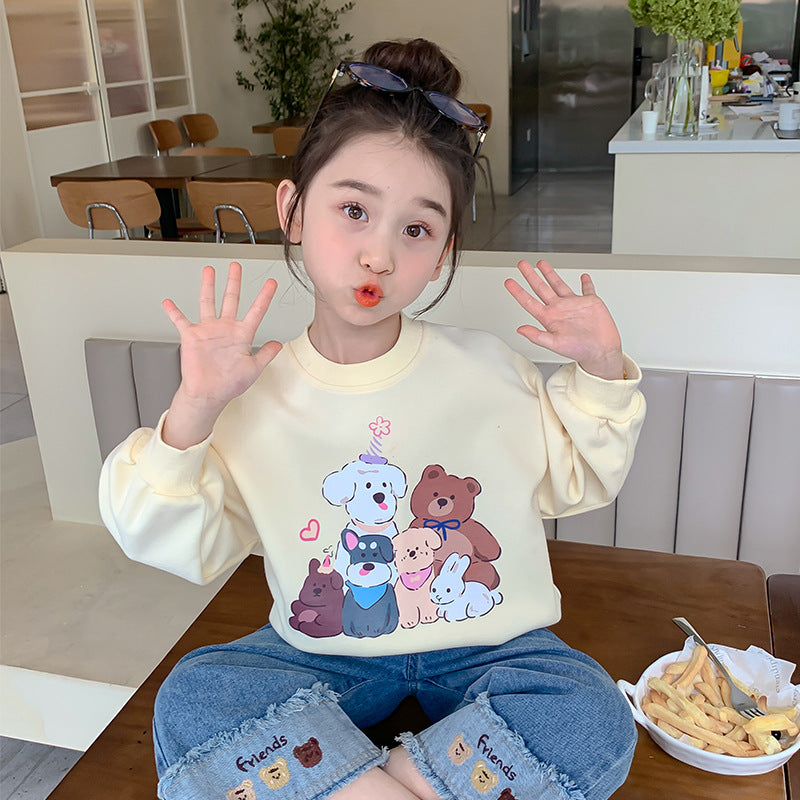 CA24121810女童衛衣春秋款2024新款洋氣時尚女寶寶網紅秋季上衣兒童秋裝衣服