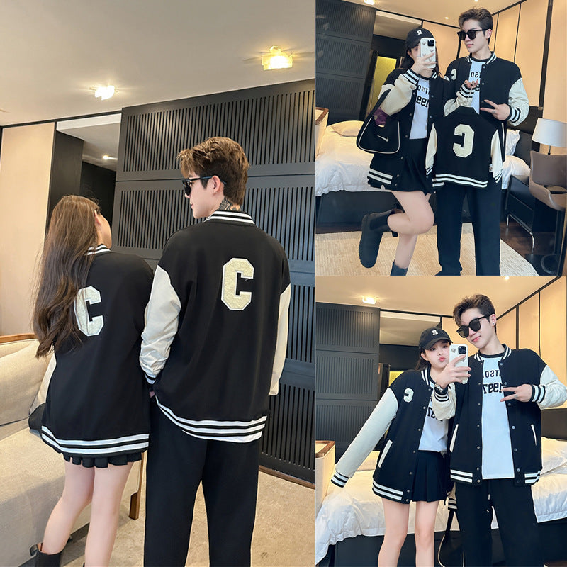L23110214親子裝棒球服外套秋裝一家三口高級炸街母女母子裝韓版夾克薄款潮