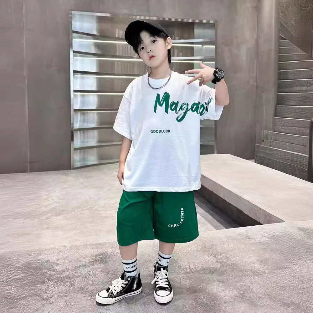 FB24070101男童夏裝套裝2024新款兒童夏季中大童男孩韓版薄款運動夏款兩件套