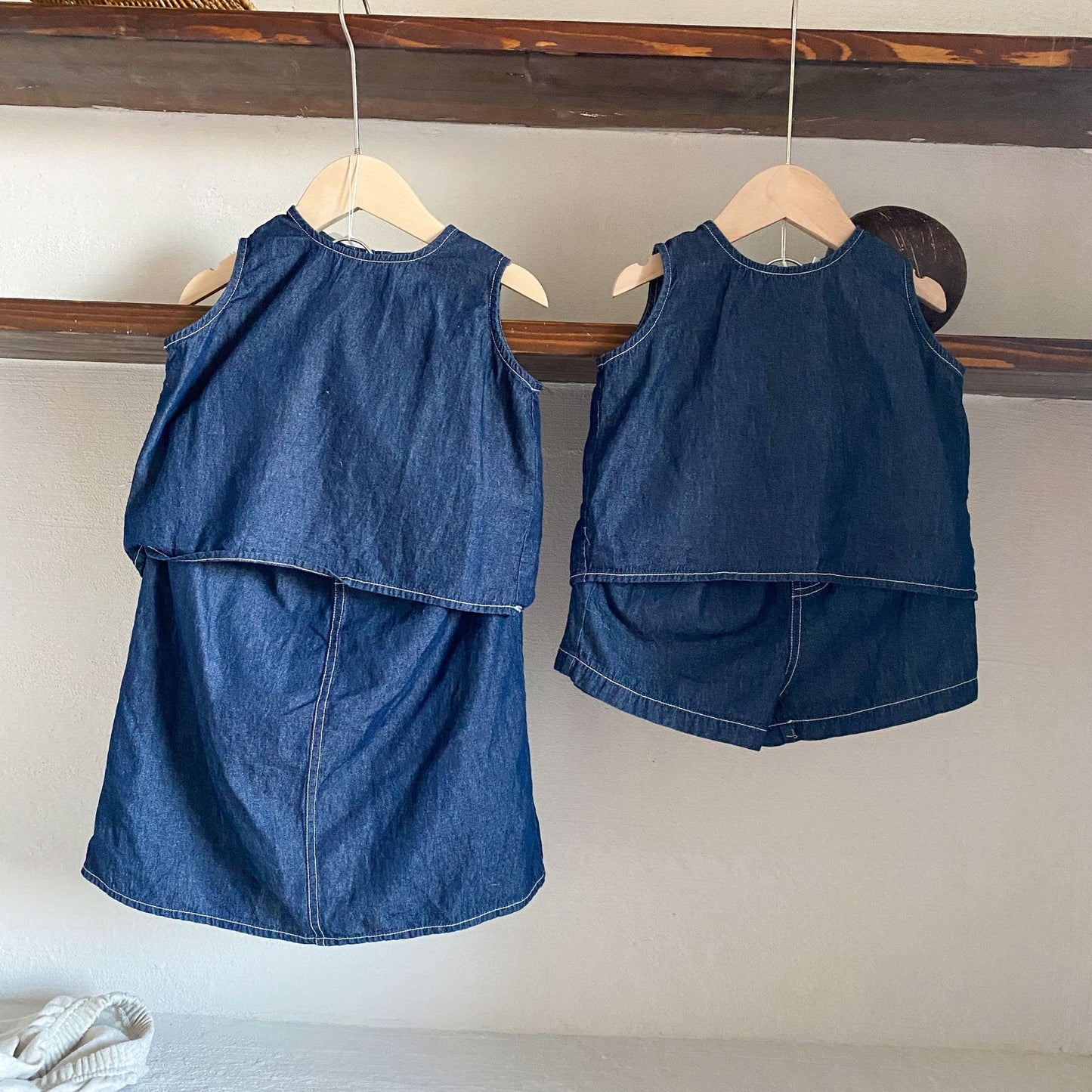 Z25020904兒童夏季牛仔套裝男童-新款休閒寶寶背心女童姐弟妹夏裝