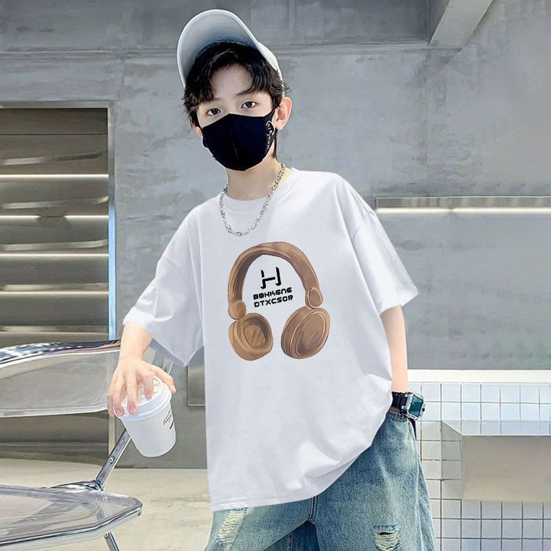 Z25030415童裝男童短袖t恤棉質夏日卡通圓領INS新款兒童寶寶半袖上衣中大童