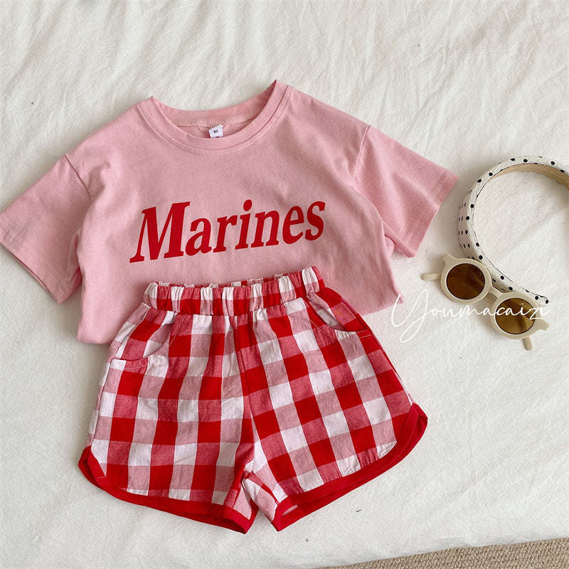 CA24042802韓國童裝兒童童裝兒童洋氣卡通短袖T恤上衣2023夏季時尚小女孩全棉T潮