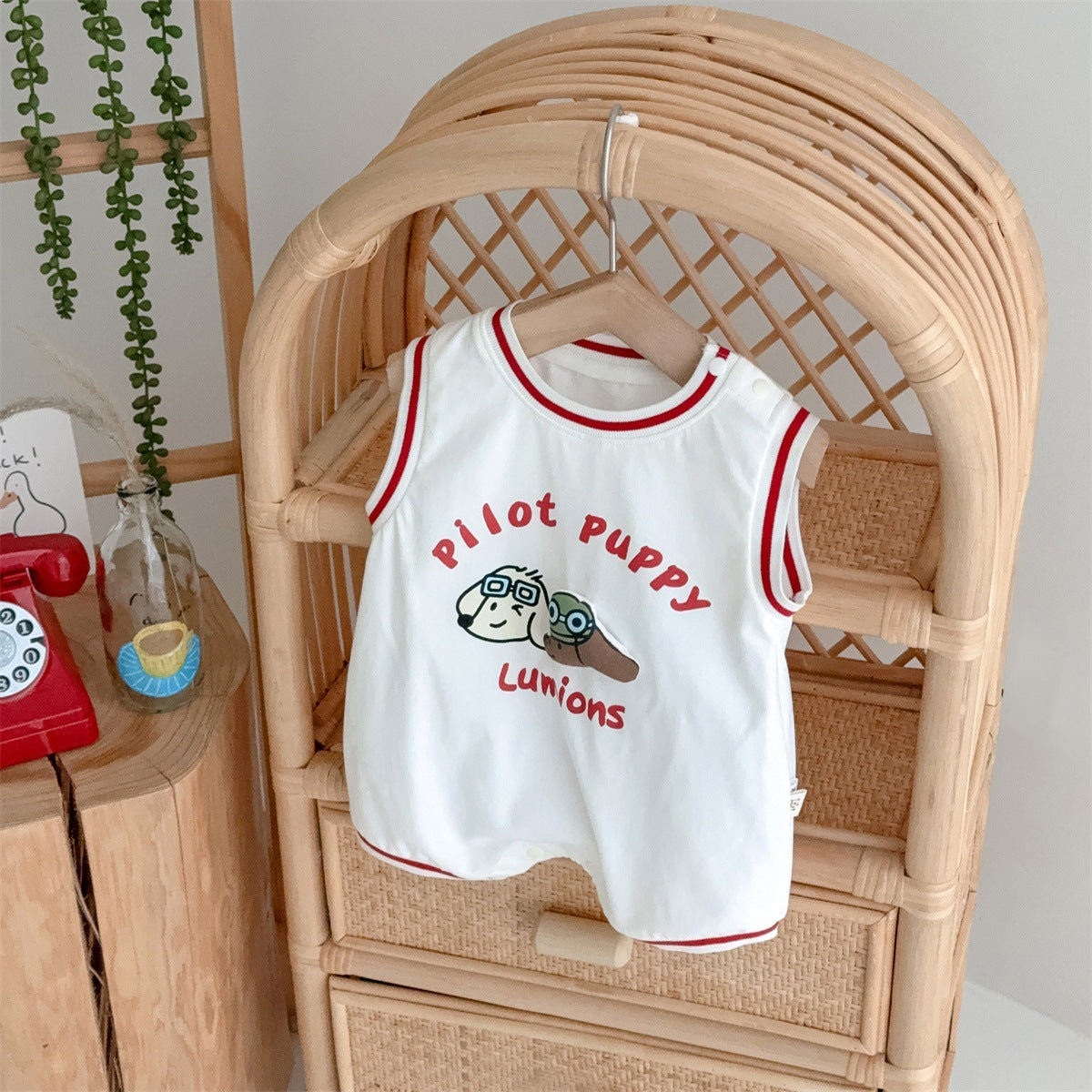 GH25070707夏季新款嬰兒爬服薄款無袖哈衣運動籃球服男寶寶棉質爬爬服潮(熱銷商品—庫存不多僅上架批發2周)