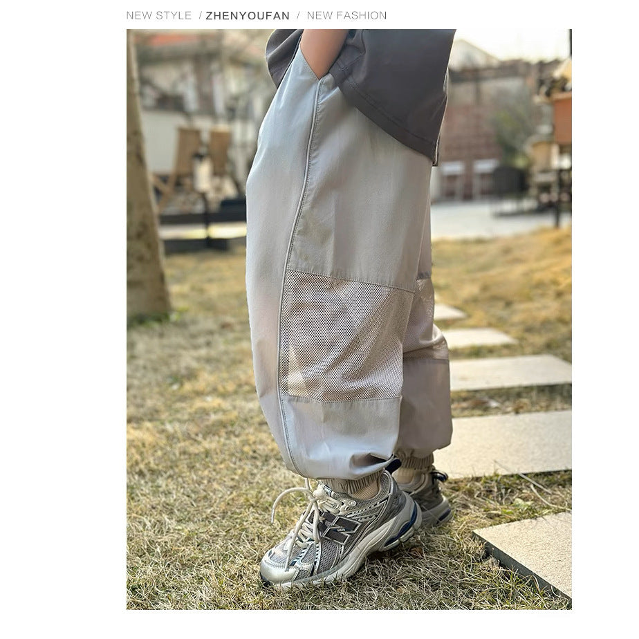 CD25050311男童新款夏季休閒褲網眼涼感寬鬆防蚊褲透氣兒童韓版童裝批發