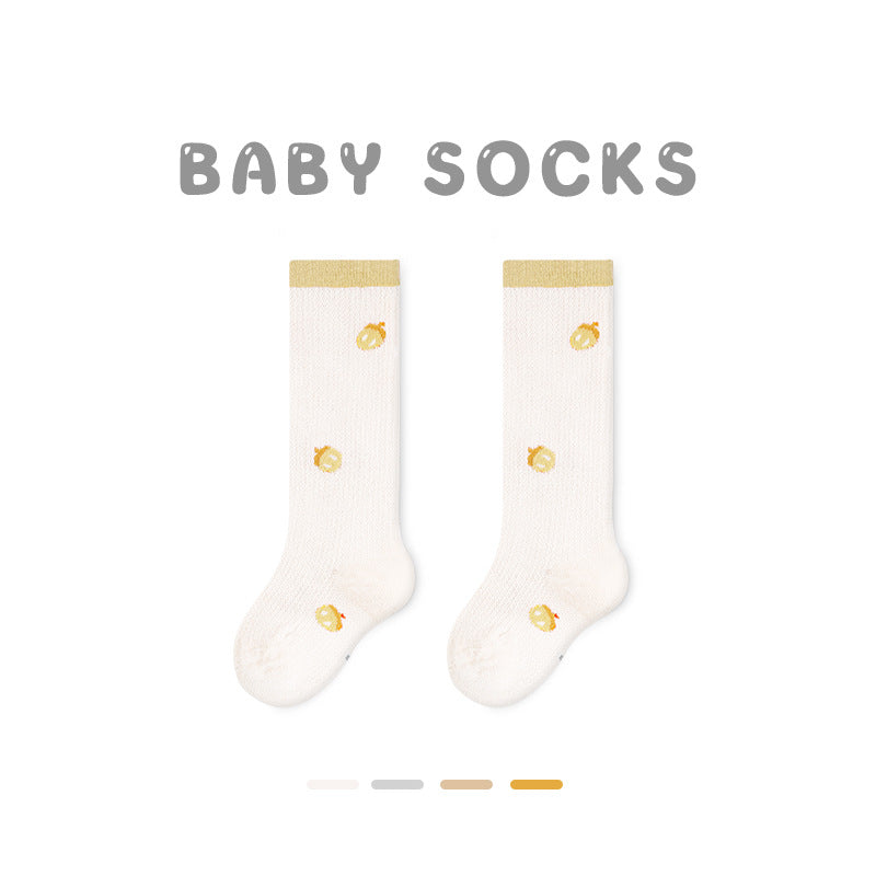 Z24032304寶寶襪子春夏網眼草莓中筒襪無骨精梳棉花邊寶寶襪子G365(2雙起批)